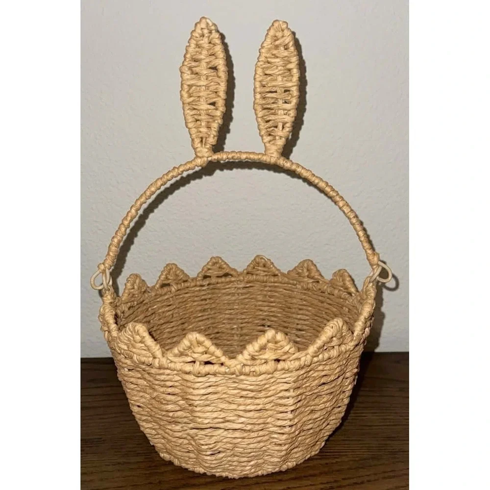 Handwoven Bunny Easter Basket 9